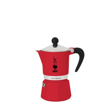 Bialetti 4962 Rainbow Espresso Maker, 3 Cups, Red