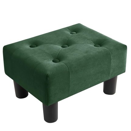 Poofzy Small Foot Stool Ottoman, Velvet Ottoman Foot Rest with Legs, Rectangle Footstool Ottomans for Couch, Ottoman Foot Stools for Living Room Entryway (Green)