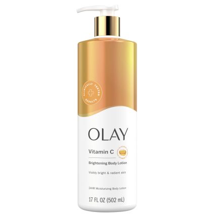 Olay Body Lotion Brightening for Women with Vitamin C, 24hr Moisturizing, Vitamin E & Vitamin B3 Complex, Fast Absorbing Formula, 17 fl oz